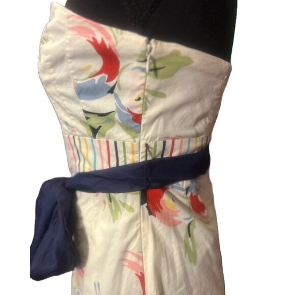 NWT Maeve Anthropologie Floral Strapless Mini Dress Yellow Sz 4 - Picture 5 of 11